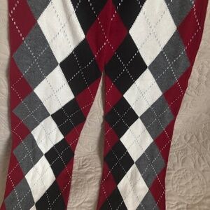 Vintage Red/Grey Argyle Scarf Cozy Warm Unique Final Sale